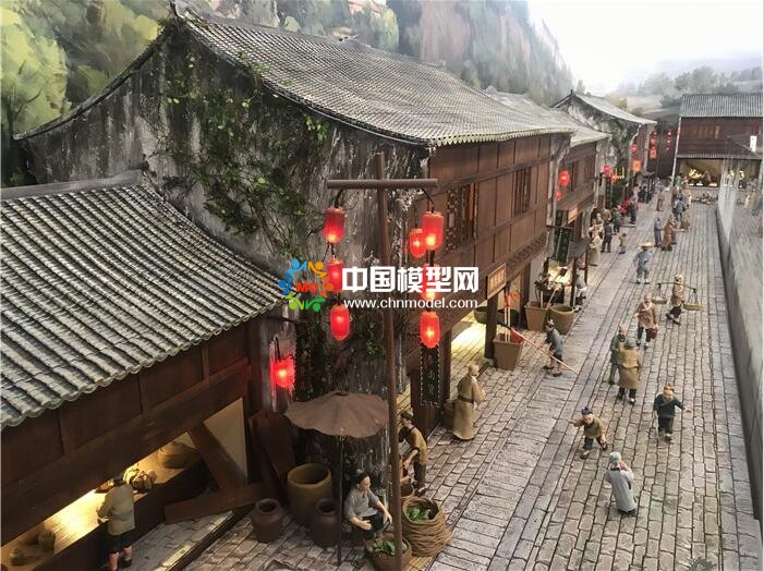 超逼真的場(chǎng)景微縮老街沙盤模型
