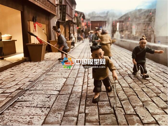 超逼真的場(chǎng)景微縮老街沙盤模型