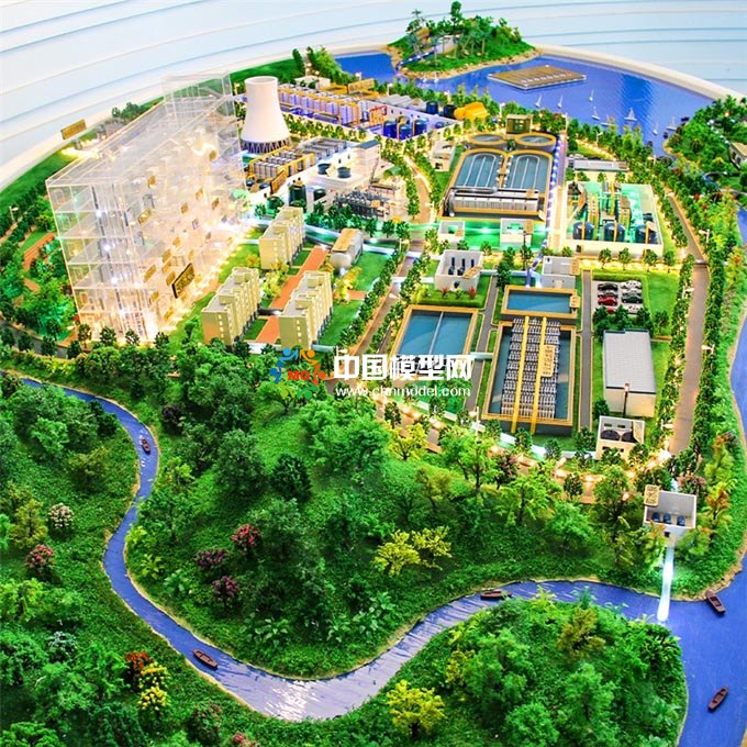 發(fā)電廠水處理工藝流程沙盤模型
