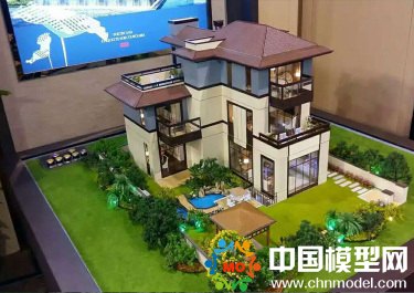 別墅模型主要突出環(huán)境觀，建筑按部就班即可