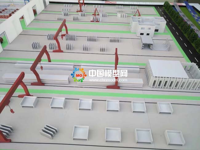 混凝土預(yù)制件生產(chǎn)線沙盤(pán)模型， 裝配式建筑沙盤(pán)模型