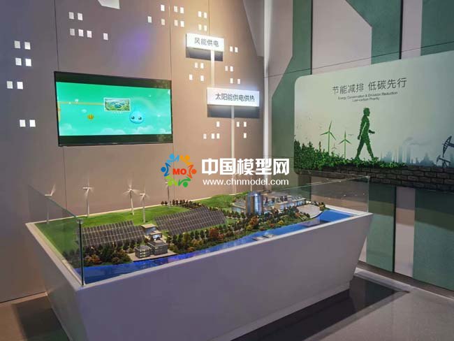 風(fēng)能供電，太陽(yáng)能供電供熱沙盤(pán)模型