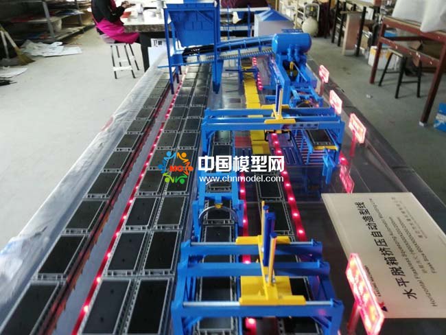 水平脫箱擠壓自動造型線沙盤模型