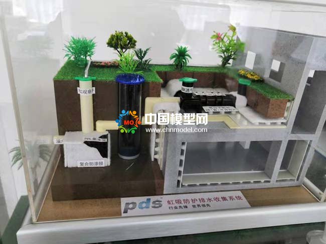 虹吸防護(hù)排水收集系統(tǒng)沙盤模型