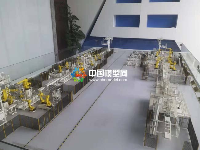焊裝生產(chǎn)線沙盤模型，汽車機器焊裝生產(chǎn)線沙盤模型