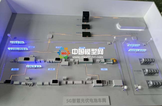 5G智慧光伏電池車間沙盤模型