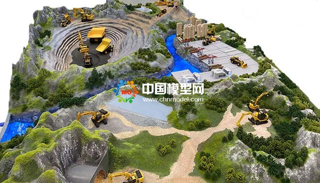 液壓挖掘機(jī)工作場(chǎng)景沙盤模型