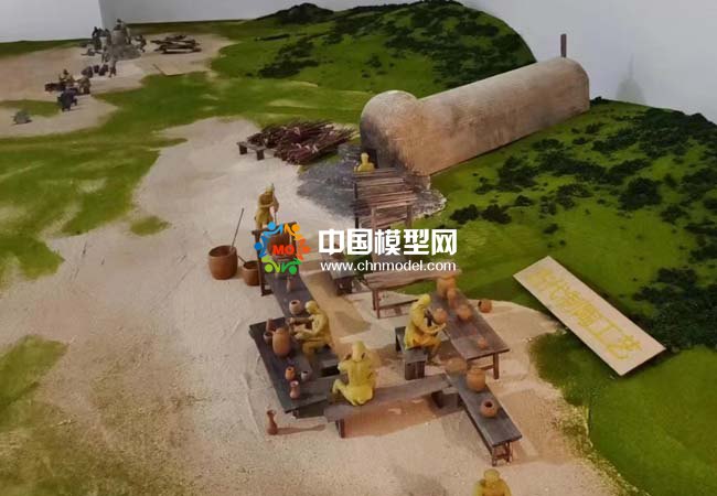 古代制陶工藝沙盤模型