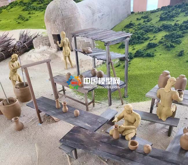 古代制陶工藝沙盤模型