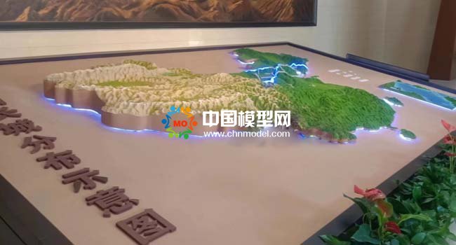 中國長城分布示意沙盤模型