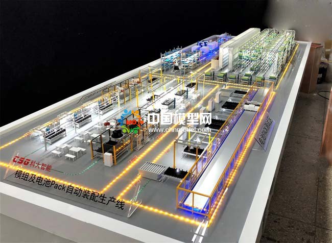 模組及電池Pack自動裝配生產(chǎn)線沙盤模型